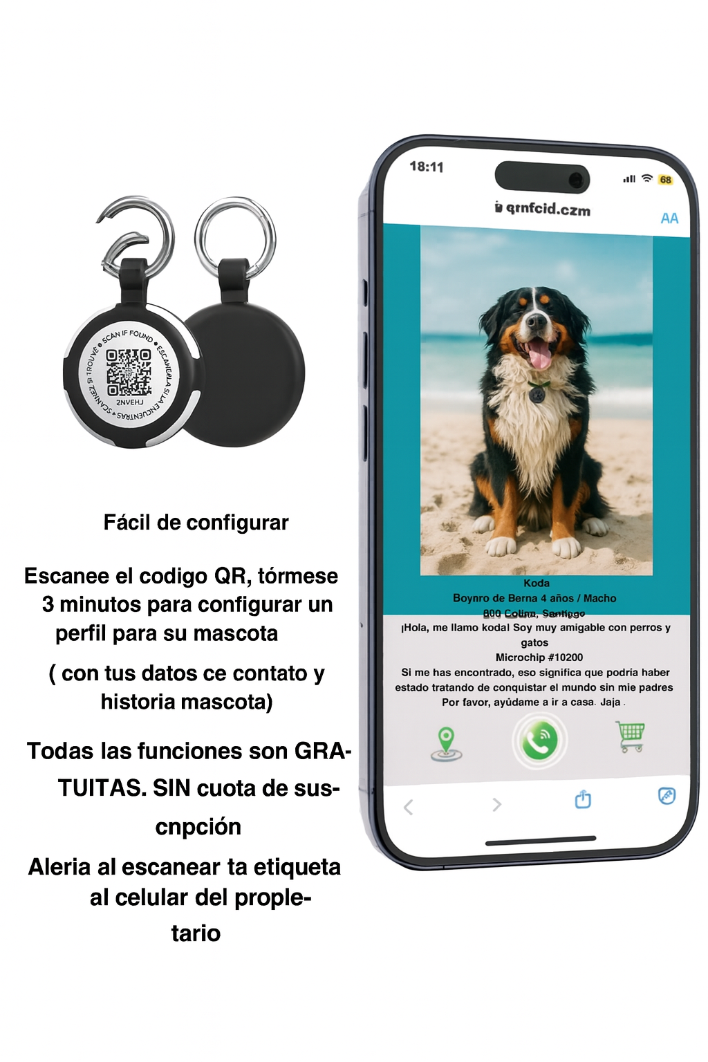 PLACA IDENTIFICADORA DE MASCOTAS/ SOPORTE AIRTAG